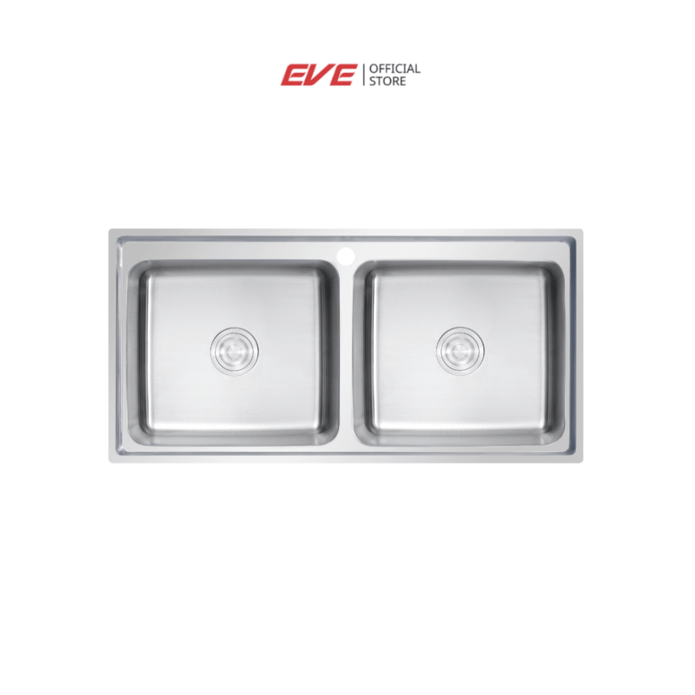 ซิงค์ล้างจาน 2 หลุม สแตนเลส  EVE ROMO 1000/500 ขนาด 1 ม.